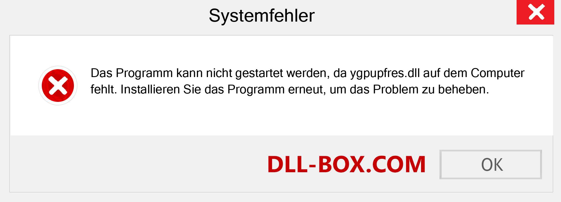 ygpupfres.dll-Datei fehlt?. Download für Windows 7, 8, 10 - Fix ygpupfres dll Missing Error unter Windows, Fotos, Bildern